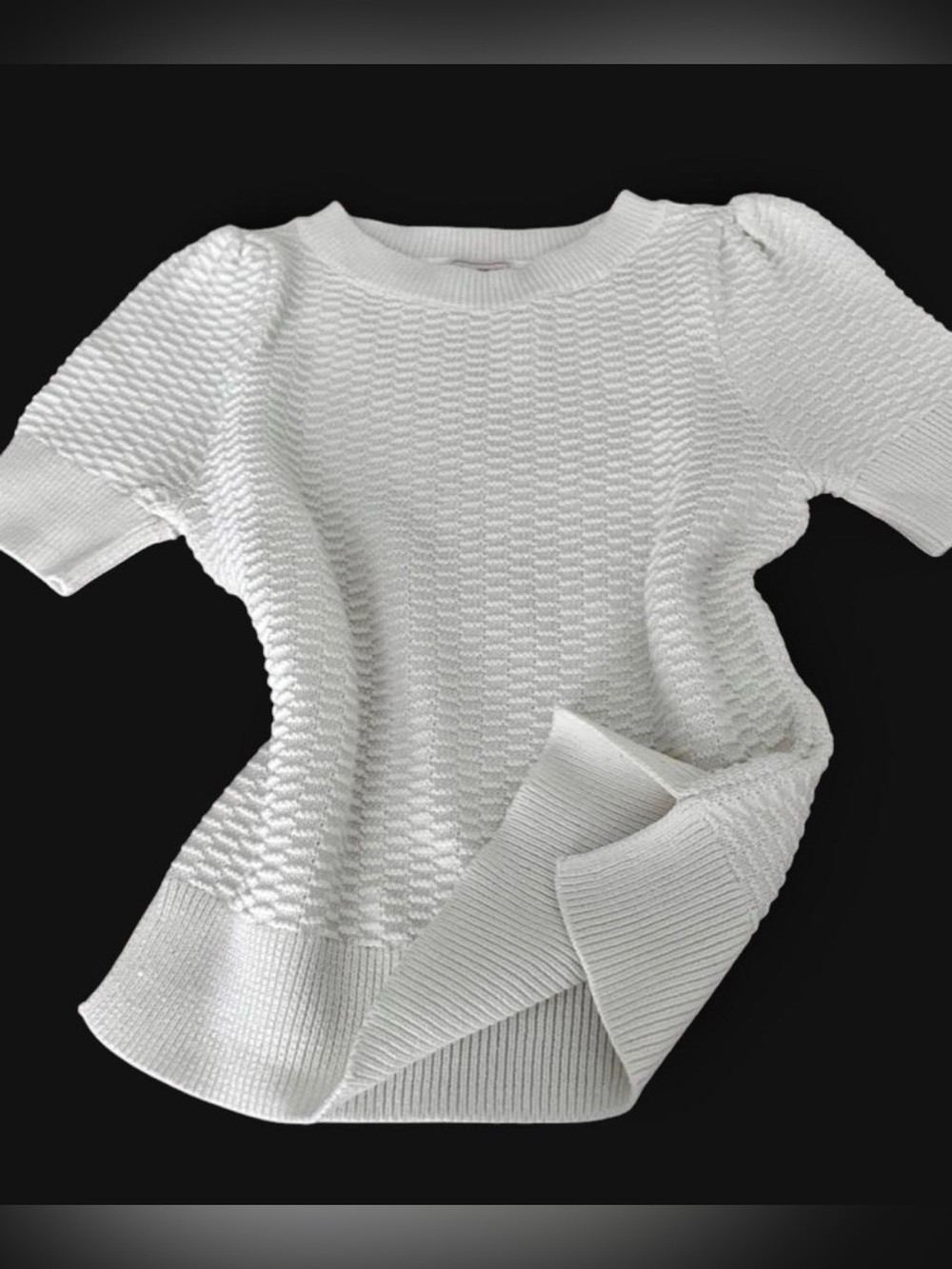 Vtg GAP Textured Puff Sleeve Cotton Sweater